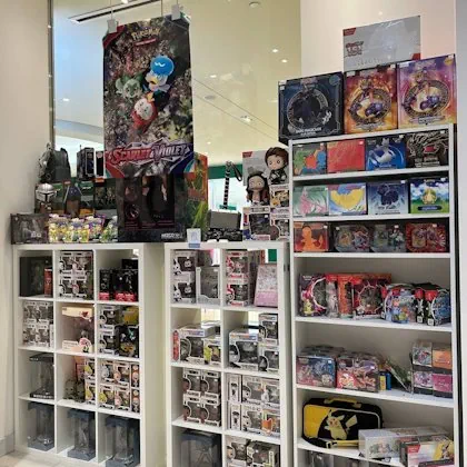 Interior shelves with collectibles